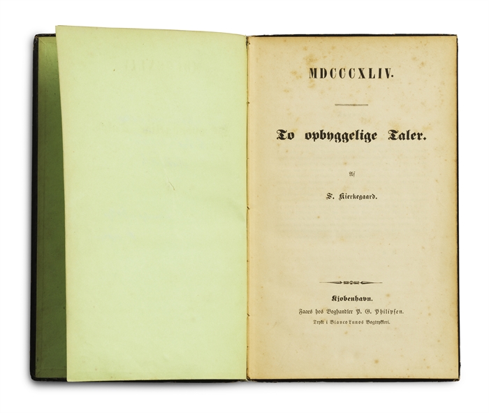 To opbyggelige Taler. Af S. Kierkegaard. 