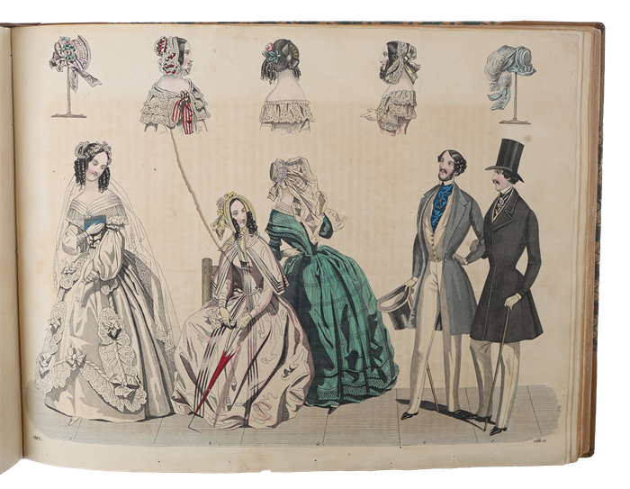 [Aus: Allgemeine Moden-Zeitung & Les Modes Parisiennes Réunis]. Collection of 100 engraved and coloured fashion-plates.