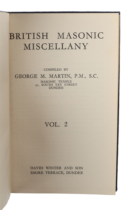 British Masonic Miscellany. 20 vols. 