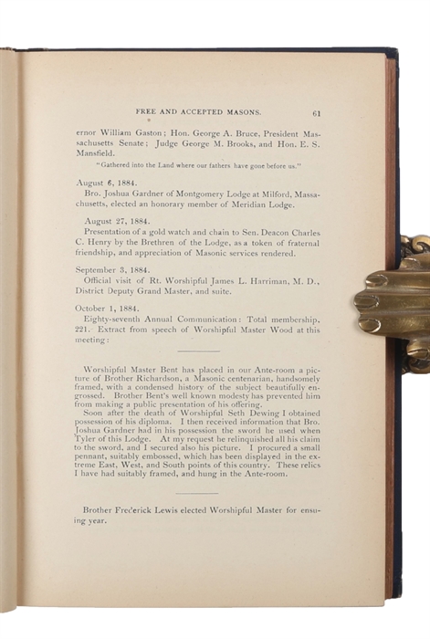 History of Meridian lodge, A.F. & A.M., of Natick, Massachusett