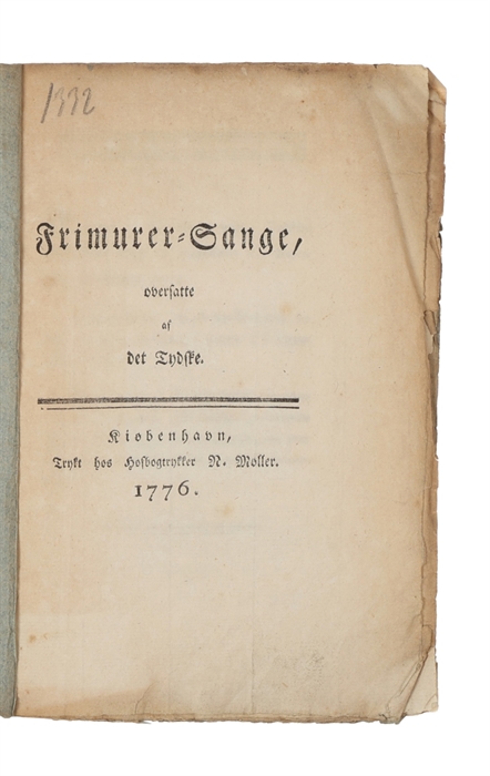 Frimurer-Sange ovesatte af det Tydske. 