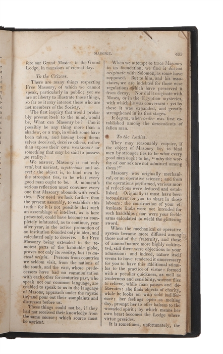 The American Masonic Register, and Ladies' and Gentlemen's Magazine. No. XI, For July A.D. 1821. A.L. 5821, Vol. 1.