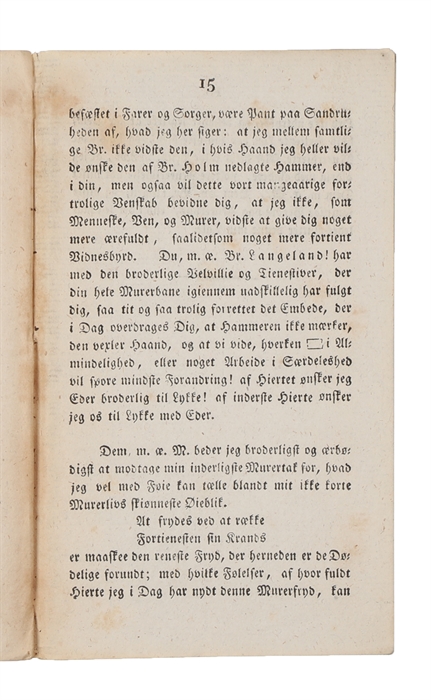 Tale holden i ... Z. t. N. ved Mureraarets Aabning 5824 [i.e.: 1824] 11/3.