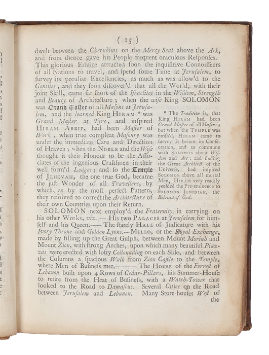 The History and Constitutions of the Most ancient and honourable Fraternity of Free and Accepted Masons.