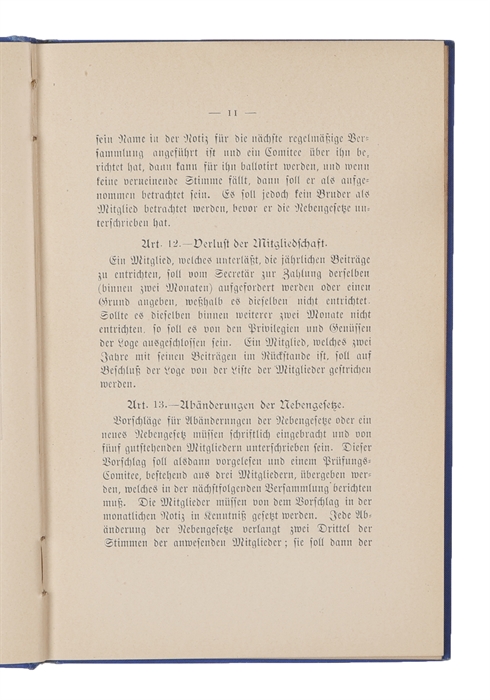 Neben-Gesetze der "Germania-Loge" von freien und angenommenen Maurern, gegründet den 22. Januar 1855, zu Boston, Mass. Revidirt und angenommen.
