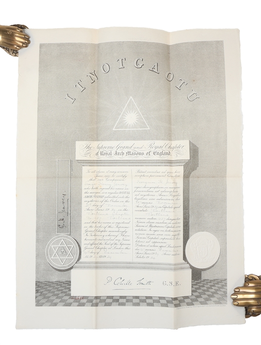 Two masonic certificates certifying that Brother George Henry Jenvey was made a Mason.