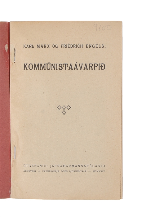 Kommúnistaávarpið [i.e. Icelandic: "The Communist Manifesto"]