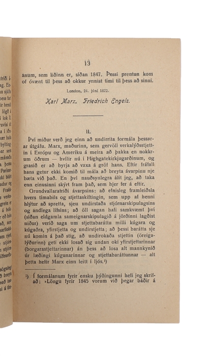 Kommúnistaávarpið [i.e. Icelandic: "The Communist Manifesto"]