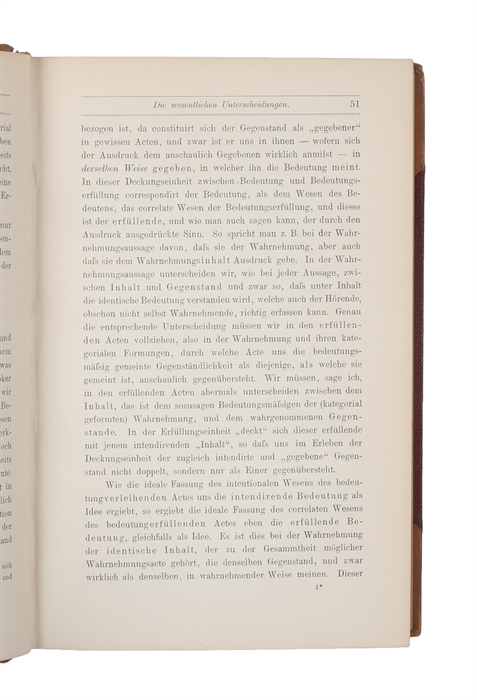 Logische Untersuchungen. 2 Theile. Erster Theil: Prolegomena zur reinen Logik. Zweiter Theil: Untersuchungen zur Phänomenologie und Theorie der Erkenntnis.