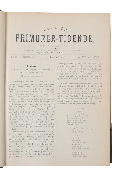 Nordisk Frimurer-Tidende. Fjerde Aargang.