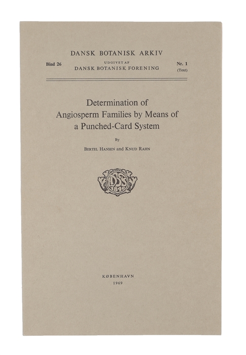Determination of angiosperm families by means of a punched card system.