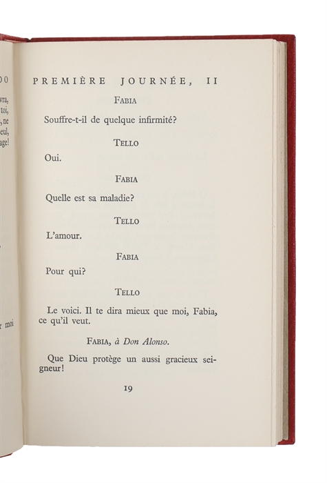 Le chevalier d'Olmedo. comédie dramatique en trios journées. Texte francais d' Albert Camus. 