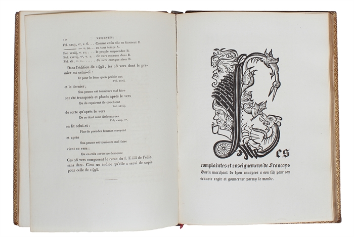 Le Mystere de Griseldis marquis decaluces par personnaiges Nouvellement Imprime a Paris(1832) - And: GARIN,FRANCOYS. Complainte et Enseignements.
