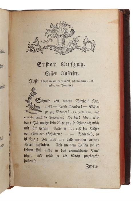 Lustspiele. 2 Theile. Der junge Gelehrte. Die Juden. Der Misogyn. Der Freygeist. Der Schatz. Minna von Barnhelm, oder das Soldatenglück.
