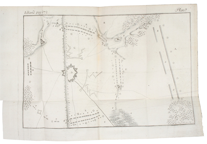 Theoretisch=praktische Einleitung in die Taktik durch historische Beyspiele erläutert. Aus dem Französischen übersetzt von Moritz Grafen von Brüel. Mit Kupfern. 3 Bde. ( Bd. 3 "Anhang").