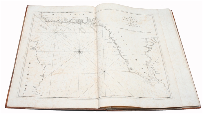 The Sea-Coasts of France, from Calais to Bayone. Described in Fifteen Large Charts. Surveyed and Printed by the order of the French King. From the Original, done at Paris, and the Remarks Explained in English, and Published for the Use of His Majesty'...