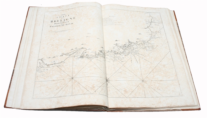 The Sea-Coasts of France, from Calais to Bayone. Described in Fifteen Large Charts. Surveyed and Printed by the order of the French King. From the Original, done at Paris, and the Remarks Explained in English, and Published for the Use of His Majesty'...