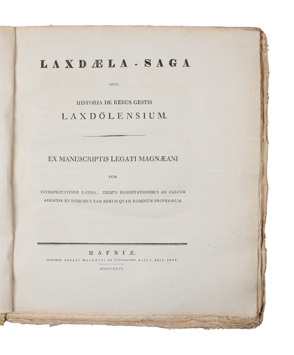 Sive Historia de Rebus Gestis Laxdölensium. Ex Manuscriptis Legati Magnæani cum Interpretatione Latina...