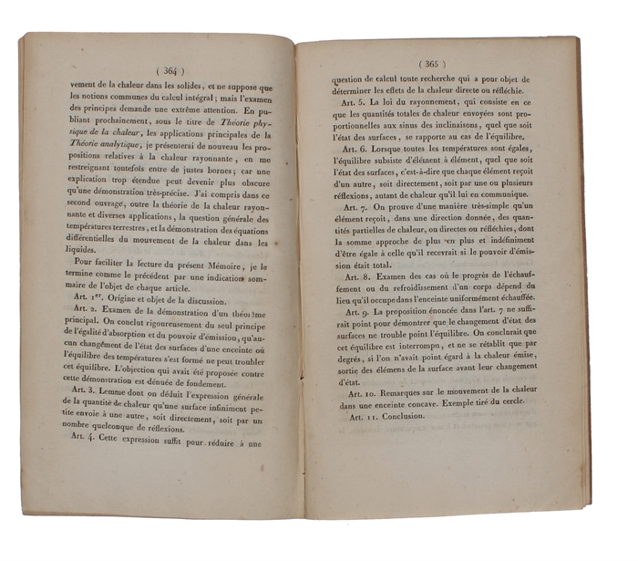 7 Papers on Radiant Heat: 1. Théorie de la chaleur (Extrait) - 2. Note sur la Chaleur rayonnante. - 3. Sur la Théorie-Physique de la Chaleur rayonnante. - 4. Extrait d'un Mémoire sur la Refroidissement séculaire du globe terrestre. - 5. Remarques gén...