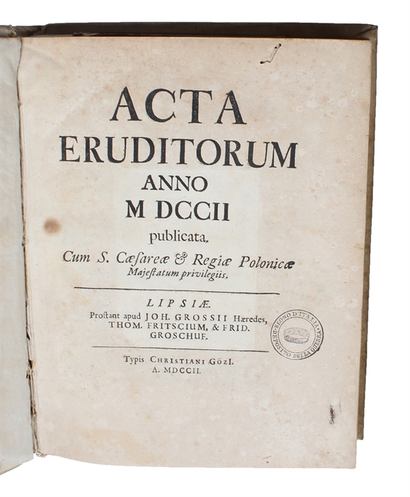 Specimen Novum Analyseos pro Scientia  Infiniti, circa Summas & Quadraturas. [In: Acta eruditorum anno MDCCII publicata].