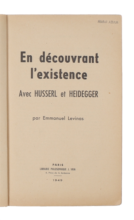 En découvrant l'existence Avec Husserl et Heidegger.