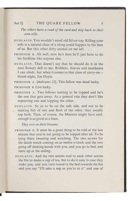 The Quare Fellow. A Comedy-Drama.