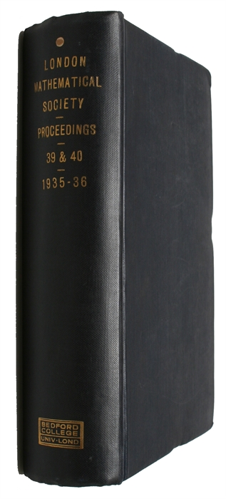 Harmonic Integrals Associated with Algebraic Varieties [Received 9 February, 1934. - Read 15 February, 1934.] [In: Proceedings of the London Mathematical Society. Second Series. Volume 39].