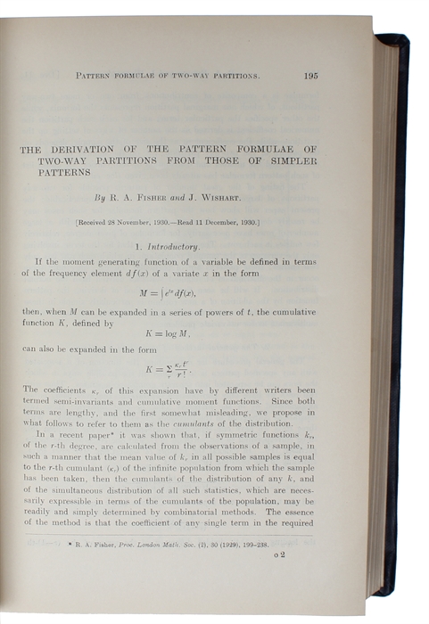 The Derivation of the Pattern Formulae of Two-Way Partitions from those of Simpler Patterns. [Received 28 November, 1930. - Read 11 December, 1930]. [In: Proceedings of the London Mathematical Society. Second Series. Volume 33].