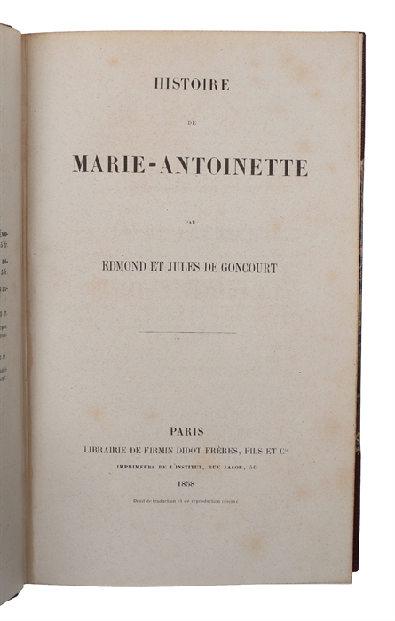 Histoire de Marie-Antoinette.