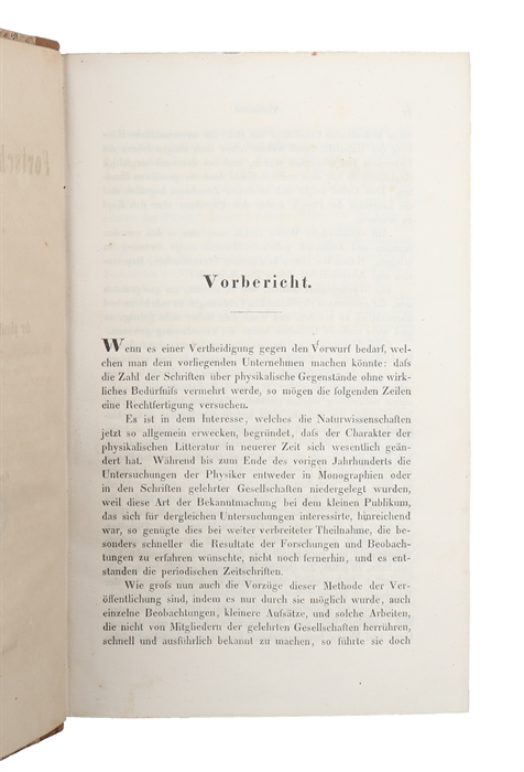 Physiologische Wärmeerscheinungen. Bericht "über die Theorie der physiologischen Wärmeerscheinungen für 1845" (Report on the Work done on the Theory of Animal Heat in 1845).