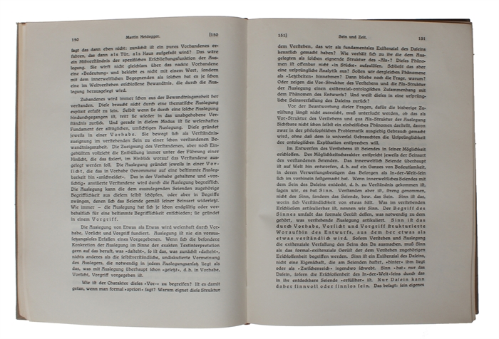 Sein und Zeit. Erste Hälfte (alles). Sonderdruck aus "Jahrbuch für Philosophie und phänomenologische Forschung", Band VII herausgegeben von E. Husserl - Freiburg i.B.