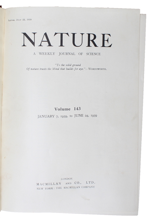 Disintegration of Uranium by neutrons: a new type of nuclear reaction (+) Products of the fission of the Uranium nucleus [L. Meitner & Frisch] (+) Liberation of neutrons in the nuclear explosion of Uranium [H. Von Halban, F. Joliot & L. Kowarski] (+) P...