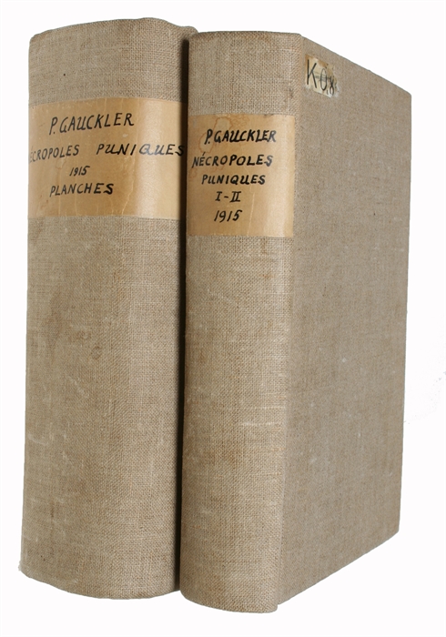 Nécropoles Puniques de Carthage. Premiere - (Deuxieme) Partie. (1. Carnets de Fouilles avec une Introduction par D. Anziani. 2. Etudes diverses).