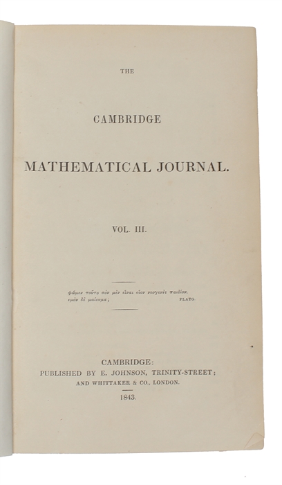 Exposition of a general Theory of linear Transformations. Part I-II. (November 1841 a. May 1842).