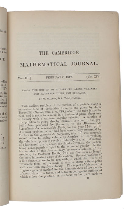 Exposition of a general Theory of linear Transformations. Part I-II. (November 1841 a. May 1842).