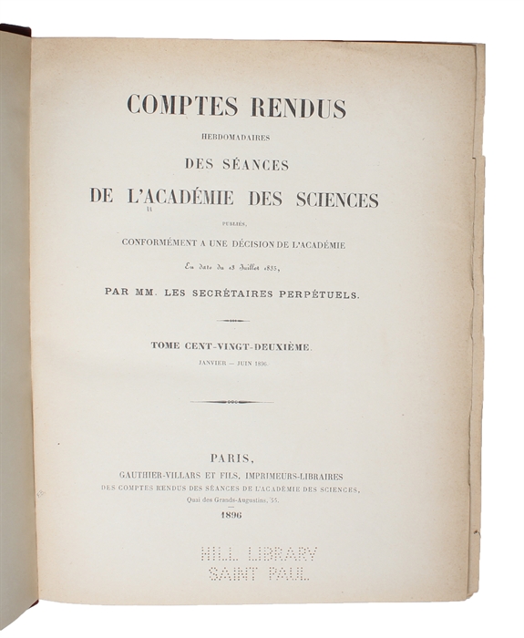 (Nine papers documenting the discovery of radioactivity, the discovery of Radium and Polonium:) 1. Becquerel: Sur les radiations émises par phosphorescence. 2. Becquerel: Sur les radiations invisibles émises par les corps phosphorescents. 3. Becq...