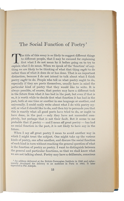 On Poetry and Poets.