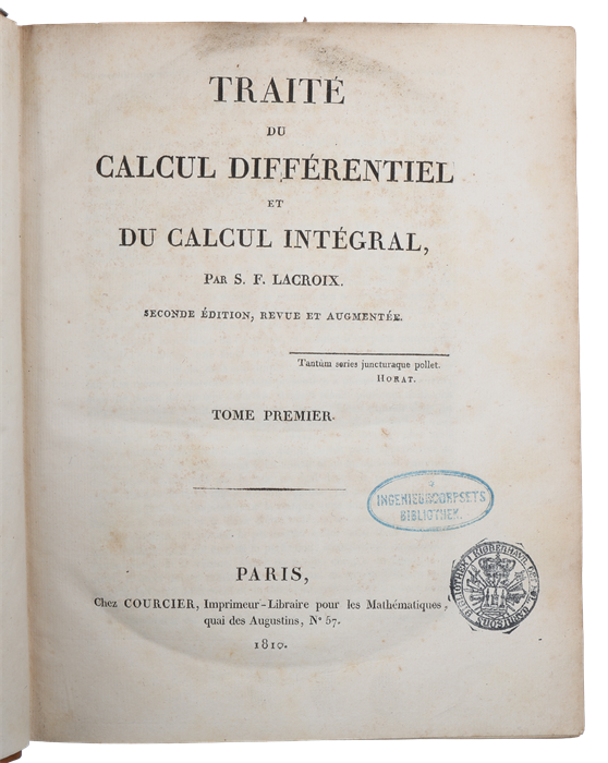 Traité du Calcul Différentiel et du Calcul Intégral. Seconde Édition, revue et augmentée. 3 Vols.