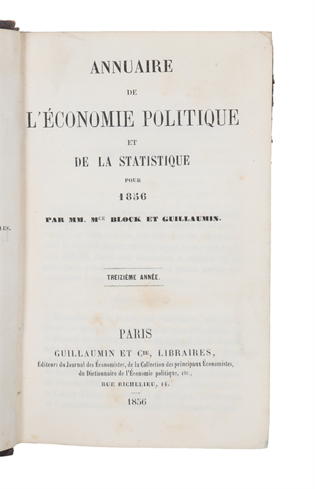 Des Crises commerciales. Considérées dans leurs rapports avec le mouvement des escomptes de la Banque, le développement de la population, des importations et des exportations, et le prix moyen des céréales.