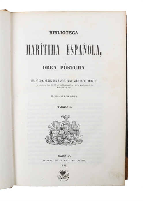 Biblioteca Maritima Espanola, Obra posthuma. 2 Tomos.