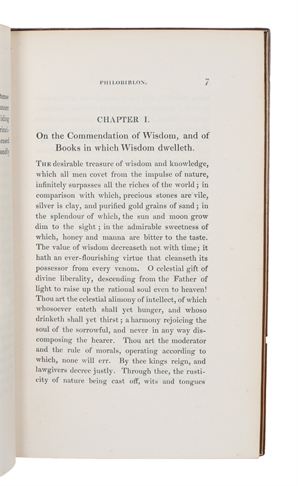 Philobiblon, a Treatise on the Love og Books: by Richard de Bury, Bishop of Durham. Written in MCCCXLIV, and translated from the first Edition, MCCCCLXXIII. With some Collations.