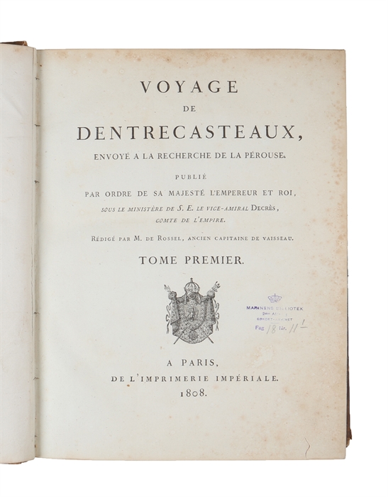 Voyage... envoye a la Recherce de la Perouse. 2 tomes + atlas.