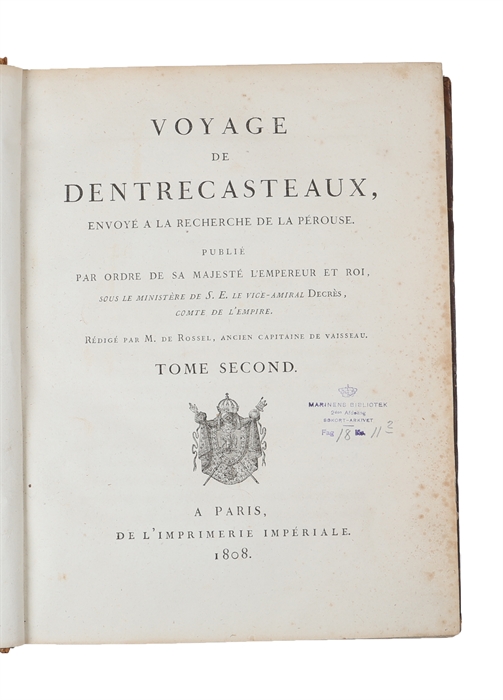 Voyage... envoye a la Recherce de la Perouse. 2 tomes + atlas.
