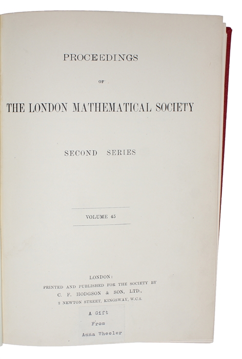 Systems of Logic based on Ordinals. [Received 31 May, 1938. - Read 16 June, 1938.]. [In: Proceedings of the London Mathematical Society. Second Series. Volume 45].