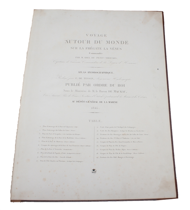 Voyage Autour du Monde sur la Frégate La Vénus, pendant les années 1836-1839. 10 text-volumes (presumably out of 11) + 4 folio-volumes.