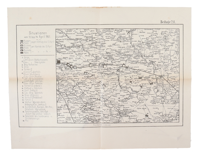 Der Polnisch-russische Krieg 1831. Autorisierte deutsche Bearbeitung nach der zweiten umgearbeiteten, verbesserten und ergänzten Auflage von Valerian Mikulicz. 3 Bde.