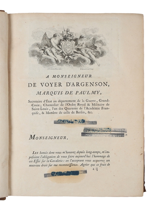 Essai sur la Cavalerie tant anciennes que moderne. Auquel on a joint les Instructions & les Ordonnances nouvelles qui y ont rapport, avec l'état actuel des Troupes à Cheval, leur paye, &c.