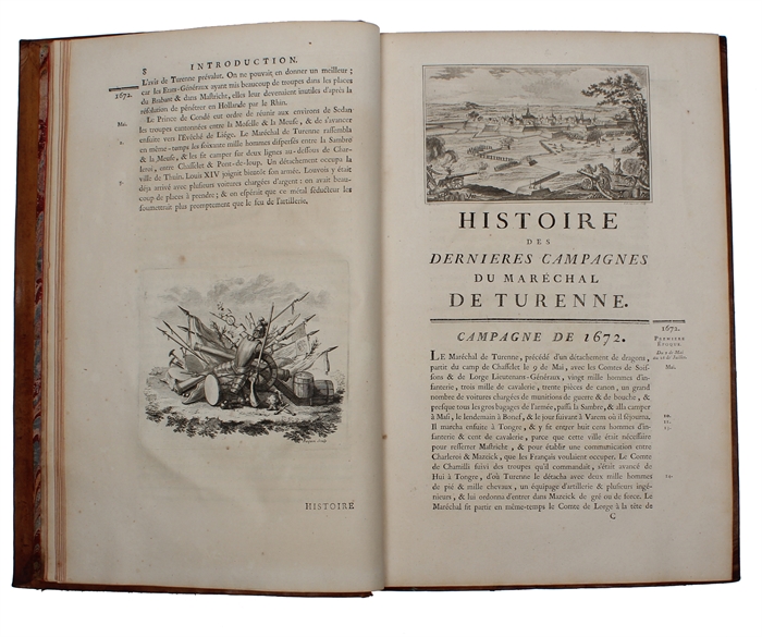 Histoire des quatre dernieres Campagnes du Marechal de Turenne. En 1672,1673,1674 & 1675. Enrichie de Cartes et de Plans Topographiques... Only Textvolume.