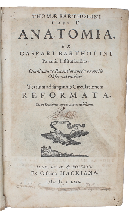 Anatomia, ex Casparl Bartholini parentis institutionibus, omniumque recentiorum & proprils observationibus tertium ad sanguinis circulationem reformata.