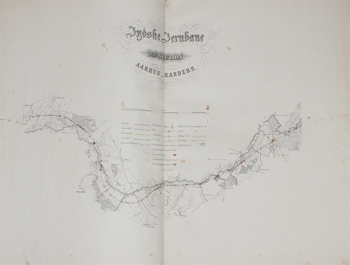 Jydske Jernbane (de 16 Sectionstitler). Anlæget af de Jydske Jernbaner 1862 (Den forgyldte titel på forpermen).